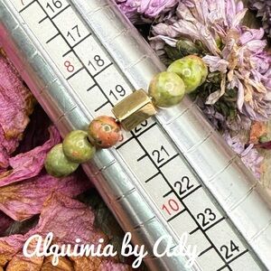 Alquimia Green unakite beaded bracelet